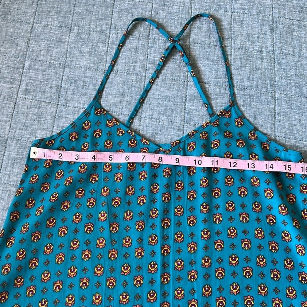 HOLLISTER 90s Boho Floral Print Strappy Racerback Top | S - Picture 4 of 8